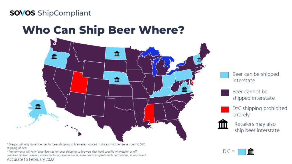 DtC Shipping: Who can ship beer where? State-by-state guide. Where is direct-to-consumer beer shipping allowed?